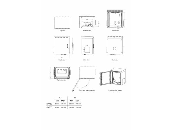 Equip ESO-16-6045-G, Veggmonterbar hylle, 16U, Nøkkellås, 41 kg, Lysegrå