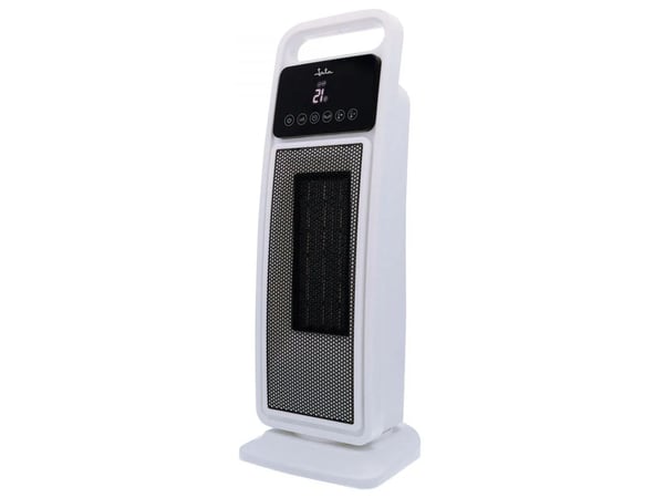 JATA JCTC2102, Viftedrevet elektrisk romvarmer, Keramisk, 8 timer, Innendørs, Gulv, Sort, Hvit