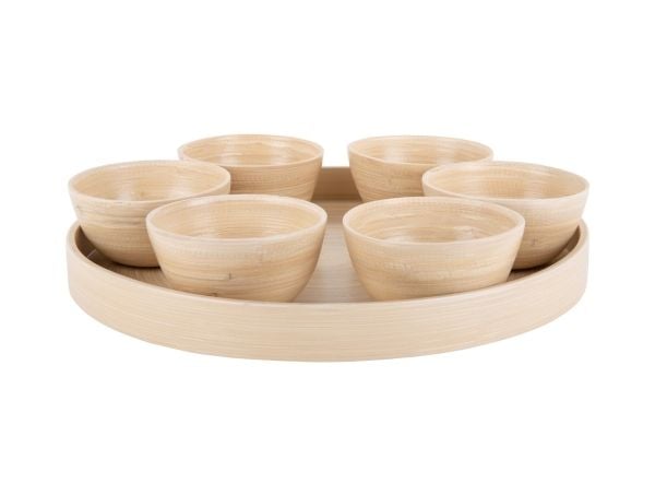 nåtid PT4193NT, Serveringsfat, Bambus, Naturlig, Rund, 32 cm, 60 mm