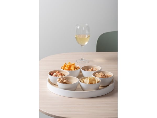 present time PT4193WH, Serving platter, Bamboo, White, Round, 32 cm, 60 mm