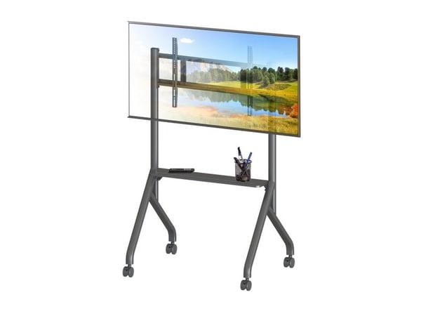 Liikuteltava jalusta Techly TV 55-86" jopa 80kg säädettävä AV-hyllykkö