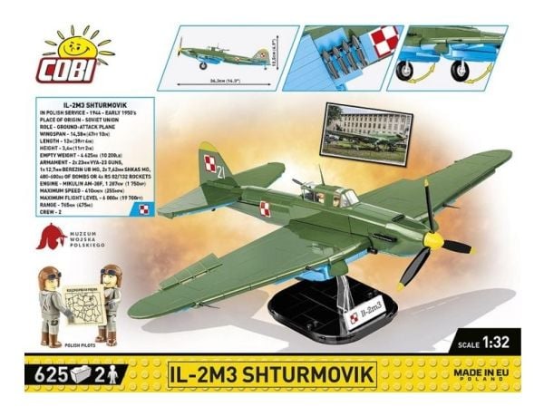 COBI IL-2M3 Shturmovik, Byggesett, 7 år, 625 stykker
