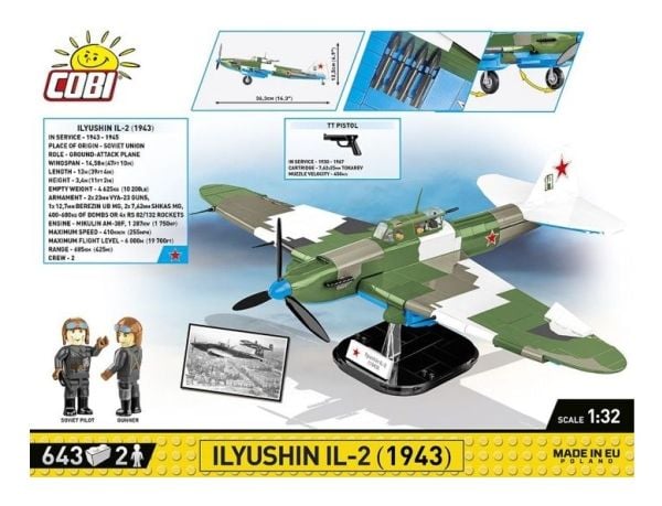 COBI Ilyushin IL-2 1943, Byggesett, 7 år, 643 stykker