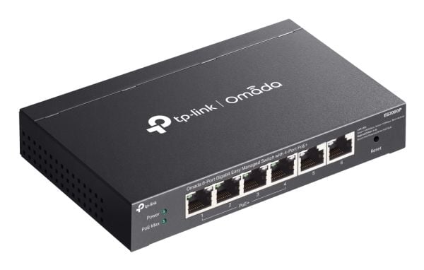 TP-Link Omada ES206GP, Håndtert, Gigabit Ethernet (10/100/1000), Strøm over Ethernet (PoE), Kan monteres på vegg