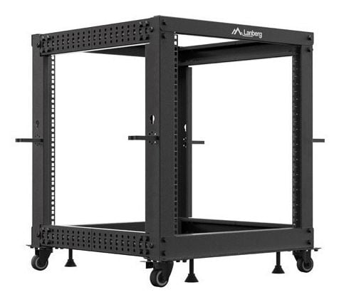 Lanberg - Rack åpen ramme - 600 x 600 - 1100, adjustable - RAL 9004, svart - 12U - 19"