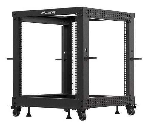 Lanberg - Rack åpen ramme - 600 x 600 - 1100, adjustable - RAL 9004, svart - 12U - 19"
