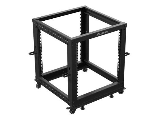 Lanberg - Rack åpen ramme - 600 x 600 - 1100, adjustable - RAL 9004, svart - 12U - 19"