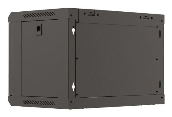 INSTALLASJON SKAPSTILL HENGENDE 19" 6U 540X350 SVART GLASSDØR LANBERG (FLAT PAKKE)