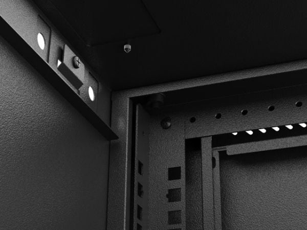 INSTALLASJON SKAPSTILL HENGENDE 19" 6U 540X350 SVART GLASSDØR LANBERG (FLAT PAKKE)
