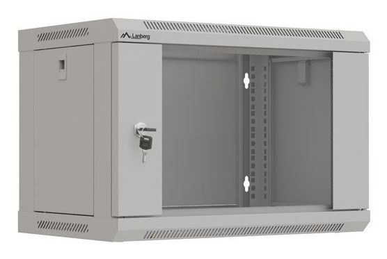 19" RÄKKIASENNETTAVA ASENNUSKAAPPI 6U 540X350 HARMAA LASIOVI LANBERG (FLAT PACK)