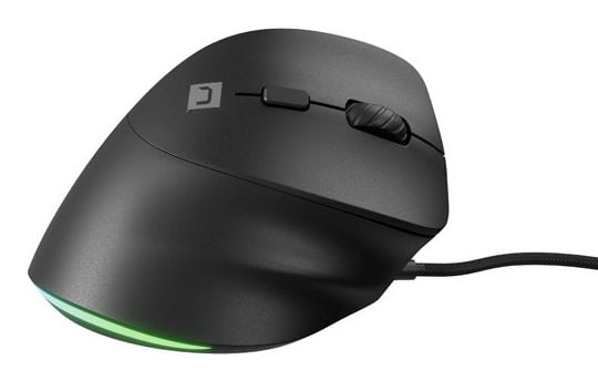 Natec CRAKE 2 PRO - Vertikal mus - ergonomisk - optisk - 6 knapper - kablet - USB - svart