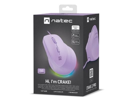 NATEC Crake 2 Pro, högerhand, Vertikal design, Optisk, USB Type-A, 12800 DPI, 7000 fps