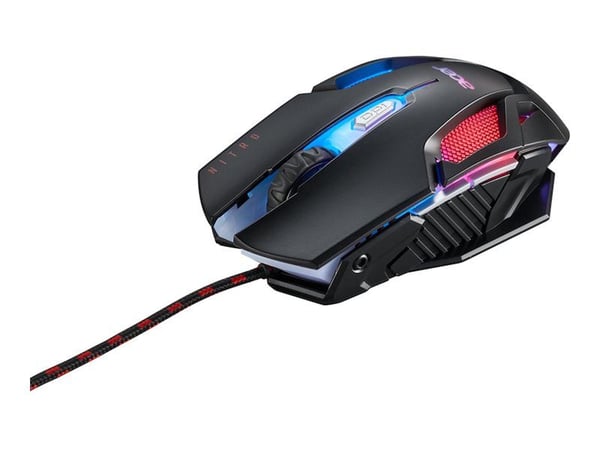 Acer Nitro NMW200 - Retail Pack - mus - ergonomisk - optisk - 6 knapper - kablet - USB - svart - for Nitro KG241Y X3, KG251Q X0biip; Nitro 20; 70; ...