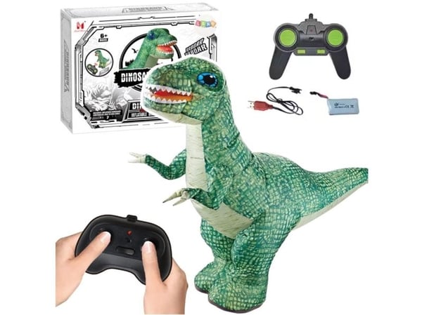 Suuri puhallettava kauko-ohjattava dinosaurus RC vihreä 130 x 190cm LEAN Lelut