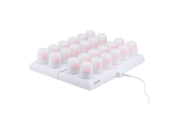 Securit® AMSTERDAM LED Fyrfadslys 12 stk. + ladest., hvidt lys