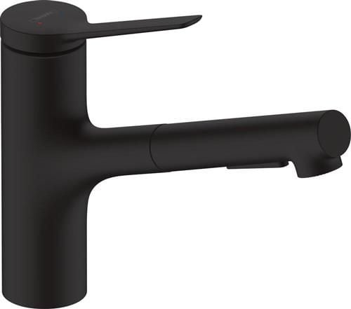 Køk.arm ZesisM33 150 Ltud m.sort sBox ud