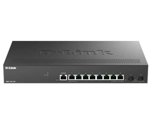 D-Link DMS-1250-10S - Switch - L2+ - smart - 8 x 2.5GBase-T + 2 x 10 Gigabit SFP+ - stasjonær