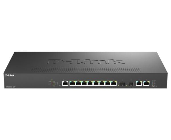 D-Link DMS-1250-12TP - Switch - L2+ - smart - 8 x 10/100/1000/2.5G (PoE+) + 2 x 10 Gigabit Ethernet + 2 x 10 Gigabit SFP+ - stasjonær - PoE+ (240 W)