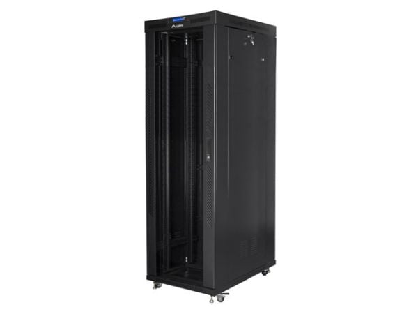 Lanberg V2 - Rack skap - 800 x 1000 mm, flat pack - fritt stående - svart, RAL 9004 - 42U - 19"