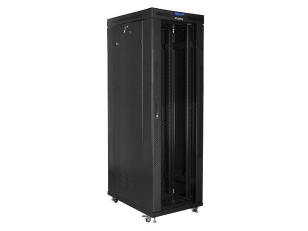 Lanberg V2 - Rack skap - 800 x 1000 mm, flat pack - fritt stående - svart, RAL 9004 - 42U - 19"