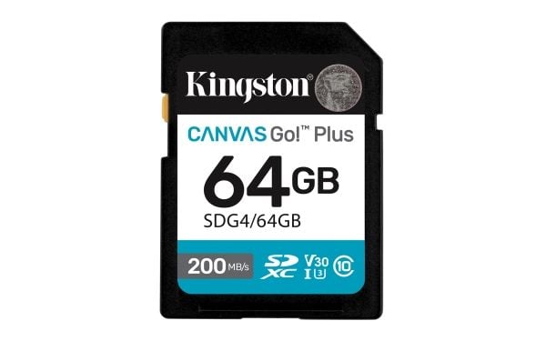 Kingston Canvas Go! Plus - Flashminnekort - 64 GB - Video Class V30 / UHS-I U3 / Class10 - SDXC UHS-I