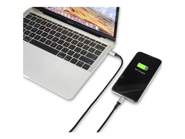 Renkforce RF-4995188, 2 m, Lightning, USB C, Hankjønn, Hankjønn, Sort