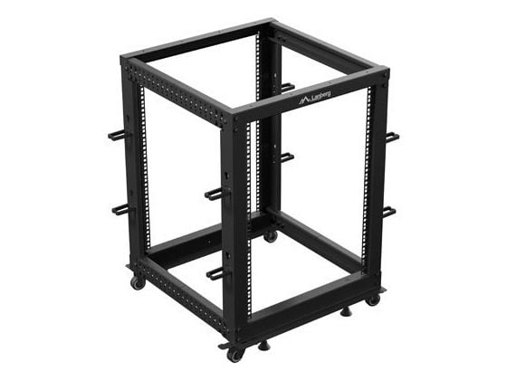 Lanberg - Rack åpen ramme - 600 x 600 - 1100, adjustable - fritt stående - svart, RAL 9004 - 15U - 19"