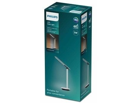 Philips Funksjonell Ivory-skrivebordslampe, Hvit, Metall, Soverom, Stue, Kontor, Tidsriktig, IP20, III