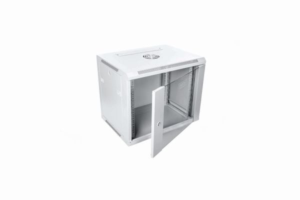Digitus DN-W19 09U/450, Veggmonterbar hylle, 9U, 60 kg, Nøkkellås, Lysegrå