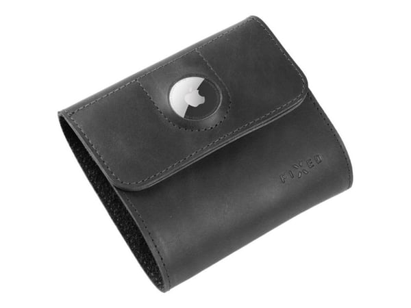 FIXED - Lomme for airtag - classic - kuskinn - svart - for Apple AirTag