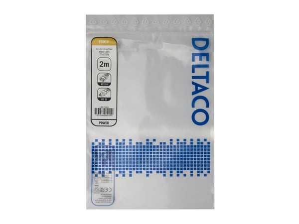 DELTACO - Virtajohto - IEC 60320 C14 - IEC 60320 C5 - 2 m - musta