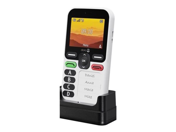 Doro Leva X10, Perusmalli, Yksittäinen SIM, 6,1 cm (2.4"), Bluetooth, 1150 mAh, musta, Valkoinen