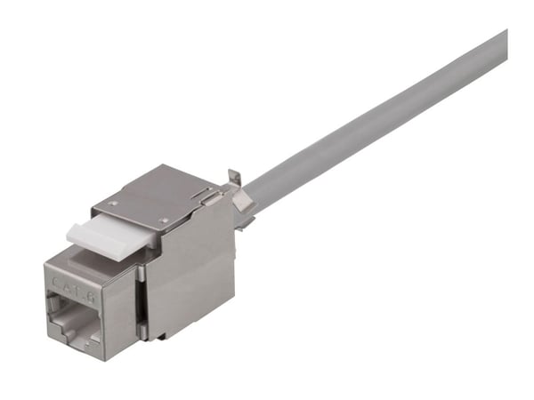 DELTACO MD-119 - Modulinnlegg - CAT 6 - RJ-45 - hvit, metall