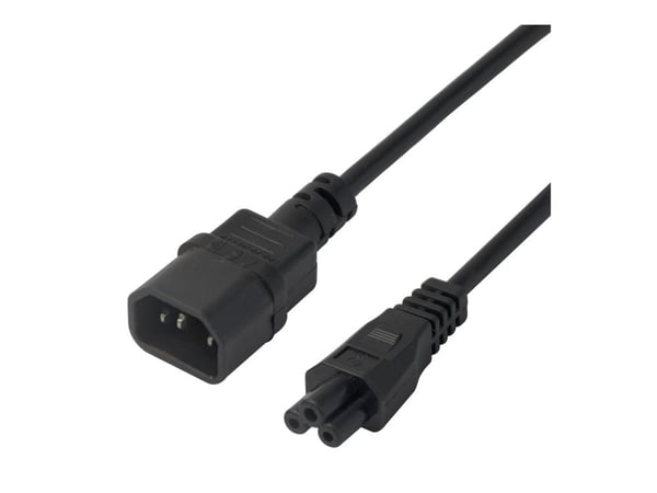 DELTACO - Virtajohto - IEC 60320 C14 - IEC 60320 C5 - 2 m - musta