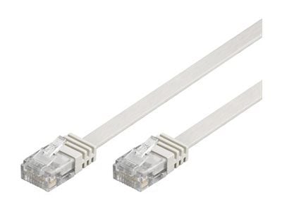 DELTACO - Koblingskabel - RJ-45 (hann) til RJ-45 (hann) - 5 m - UTP - CAT 6 - formstøpt, flat - hvit