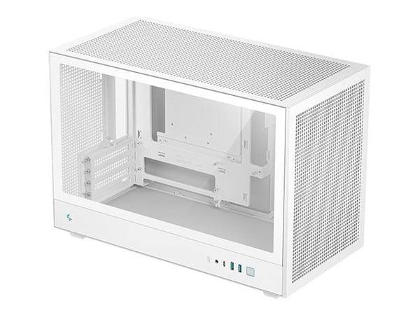 DeepCool CH260 WH - Mikro - micro ATX - genomskinlig sidopanel (härdat glas) - ingen strömförsörjning (ATX / PS/2) - vit - USB/ljud