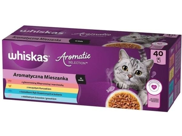 Whiskas aromatiske småposer blandede smaker 40x85g