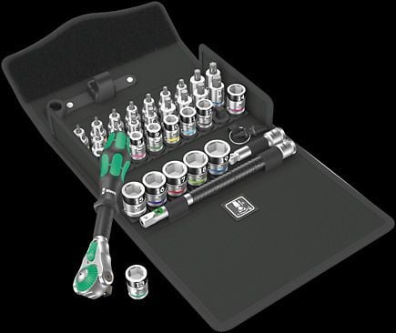 Wera 05003536001, Pipenøkkelsett, 35 stykker, Sort, Grønn, 2,38 kg, Tsjekkisk Republikk
