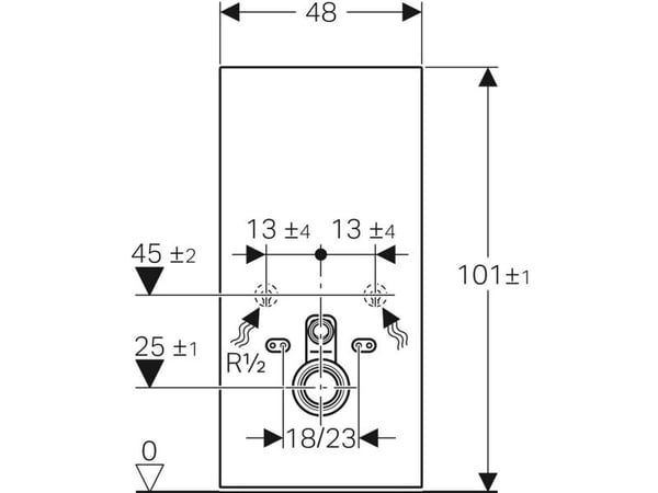 Geberit 131.021.SI.5, Hvit, 480 mm, 106 mm, 1010 mm