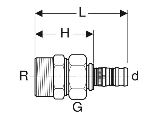 Geberit 602.591.00.5, Slangekontakt