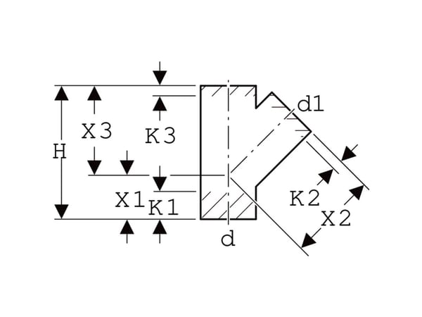 Geberit 365.120.16.1, 45°, 210 mm