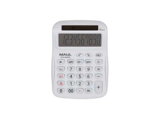 MAUL ECO MJ555, Desktop, Grunnleggende, 10 sifre, 1 linjer, Solar, Svart