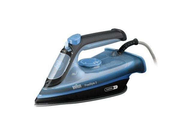 Braun FI3194BK, Höyrysilitysrauta, Keraaminen silityslevy, 2 m, 200 g/min, Musta, Sininen, 45 g/min