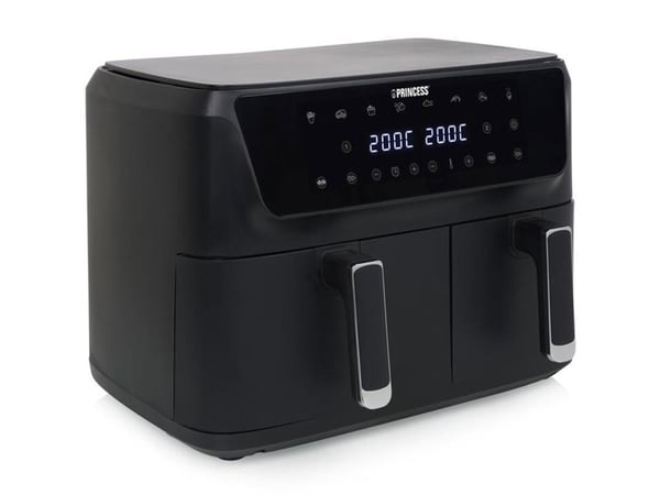 Princess 182470, Varmluftsfrityr, 11 l, 200 °C, Dobbel, Sort, Berøringskontroll