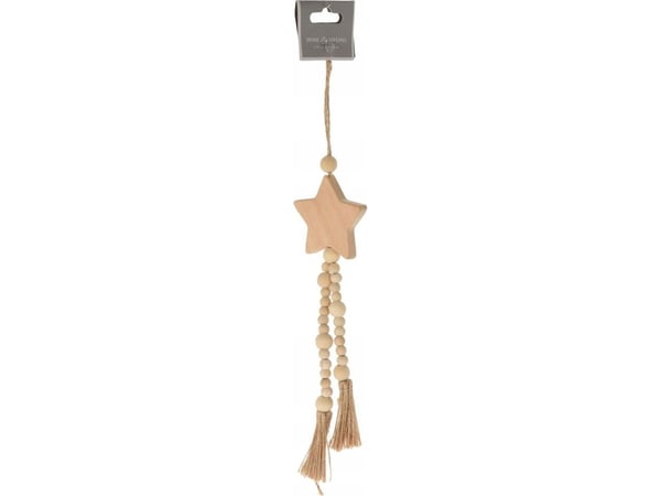 Hjemmedekor Home Styling Collection dekorativ oppheng boho eco naturtre stjerne