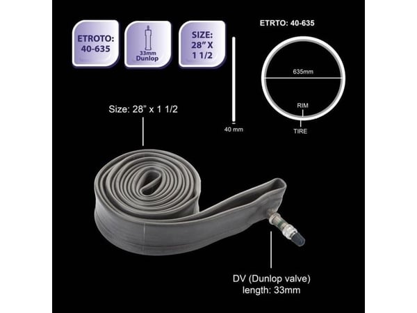 Sykkelslange 28x1 1/2 DV!
