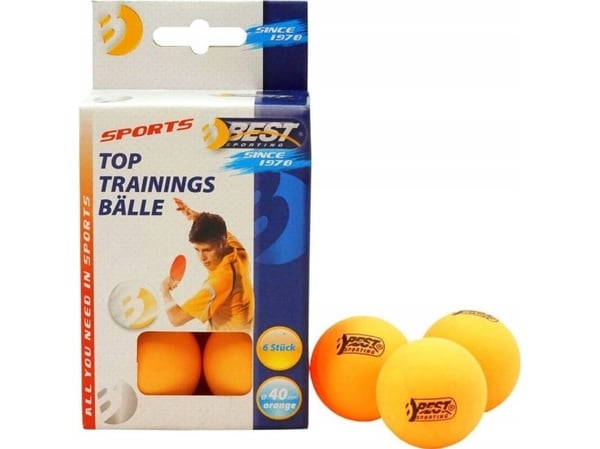 Best Sporting 6 oransje bordtennisballer diameter 40 mm klasse 1 BEST Sporting 23111 Best Sporting 6 oransje bordtennisballer diameter 40 mm klasse 1 BEST Sporting 23111