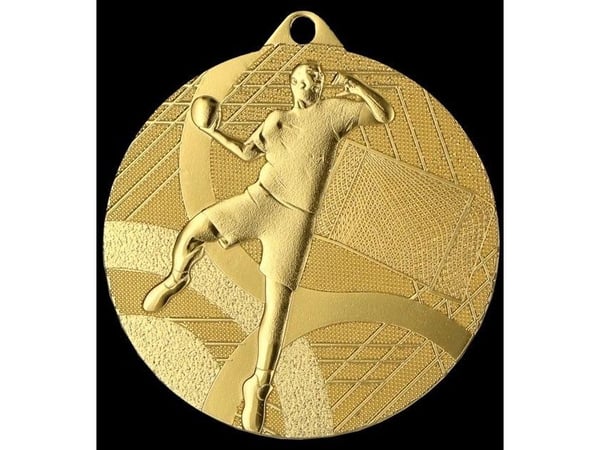 Victoria Sport-medalj guld-blå handboll - medalj i stål