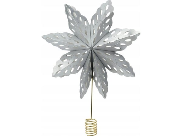 Julepynt Julepynt JULETRETOPPSTJERNE 30CM PAPIR SØLV