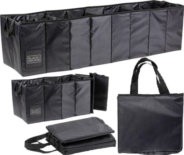 Victoria Sport organizer oppbevaringsveske til bil 110x30x30 cm sort + Black&Decker